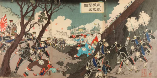 Illustration des Angriffs auf Hjyo (Hjyo kogeki no zu)